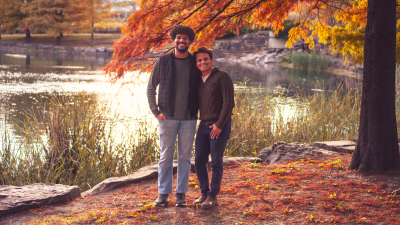 Fall couples portrait session by the lake in Tulsa Oklahoma