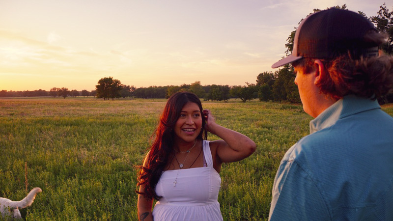 Sunset couples engagement portrait session in Tulsa Oklahoma